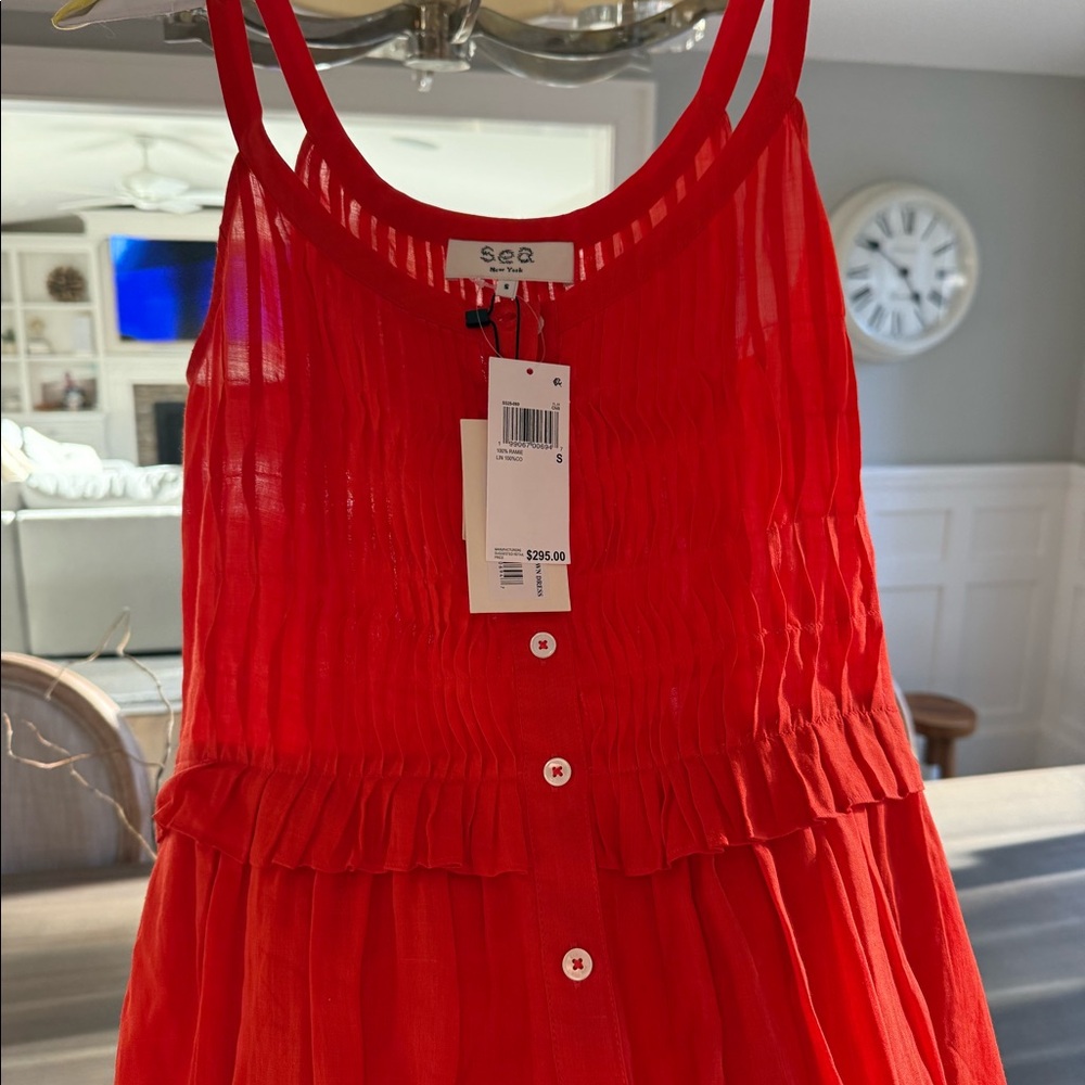 Sea New York red linen dress. Brand new and never worn.